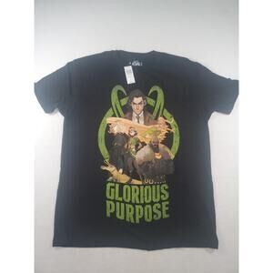 MARVEL STUDIOS.. LOKI…BLACK GRAPHIC T SHIRT Glorious Purpose …MENS XL
